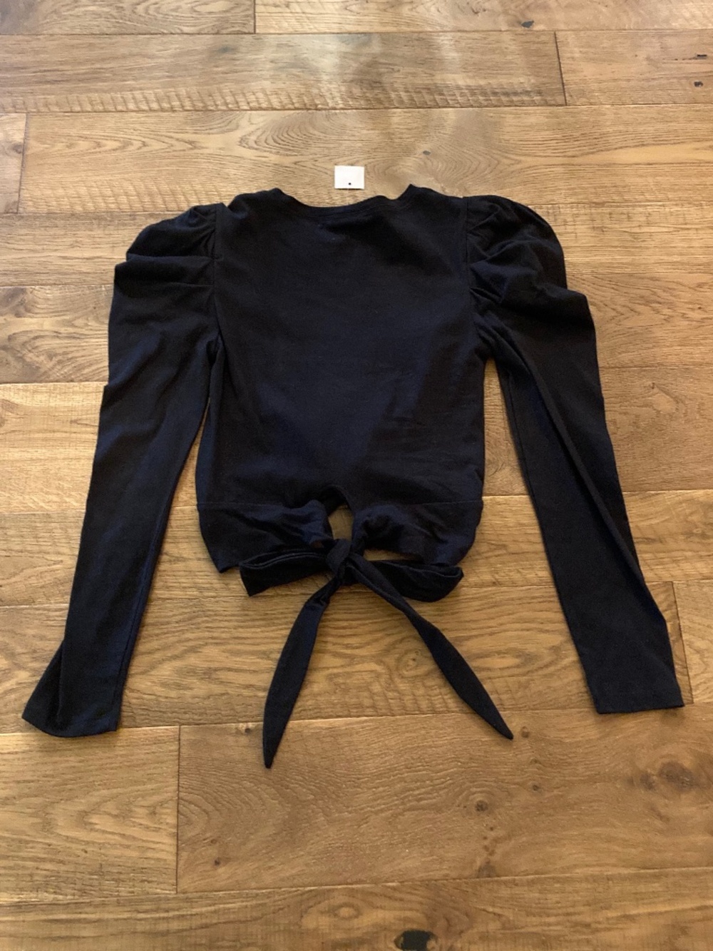 LOLA GRACE Top Long Sleeve Black with Back Tie Size XS - Picture 3 of 6